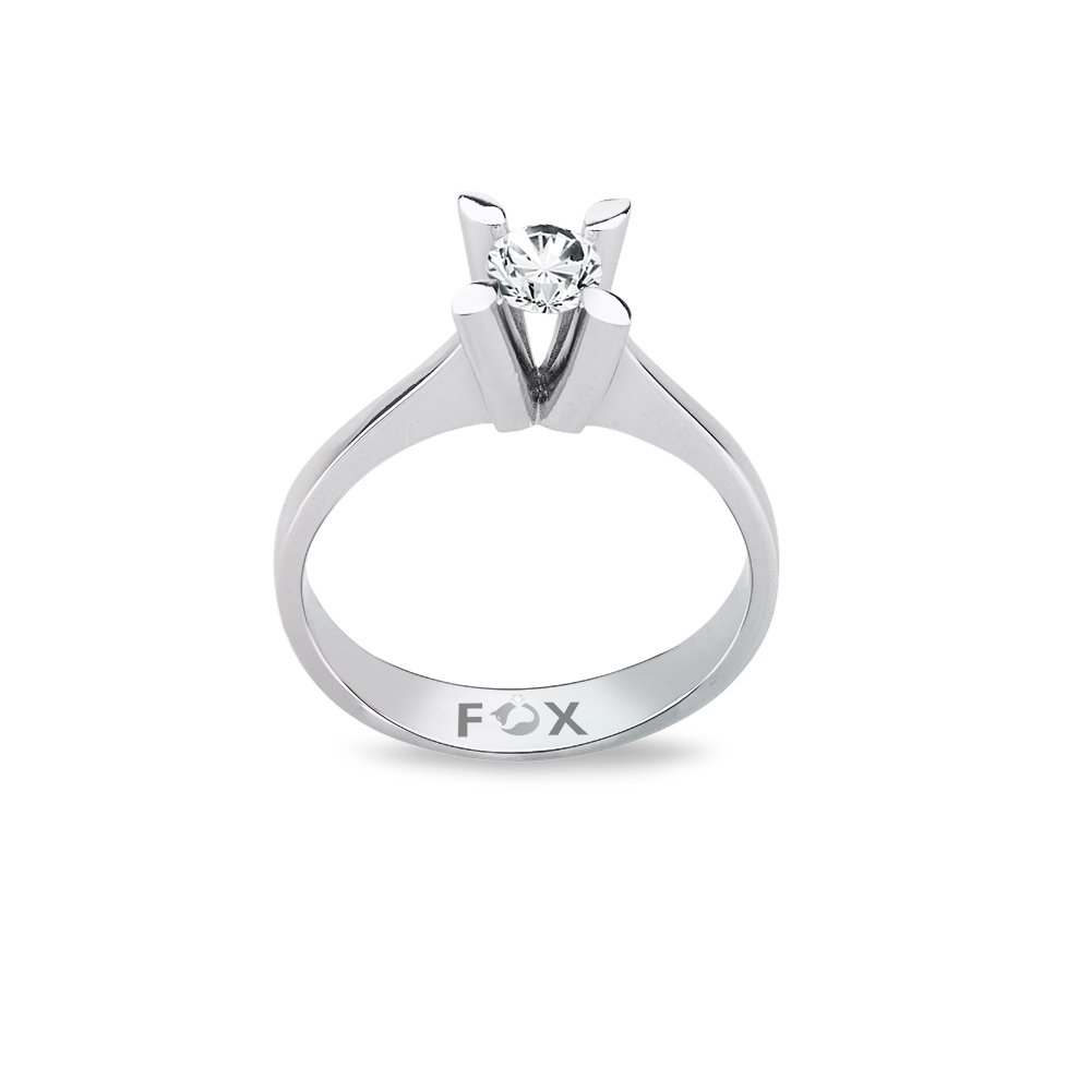 Zlatý zásnubní prsten značky FOX s centrálním diamantem