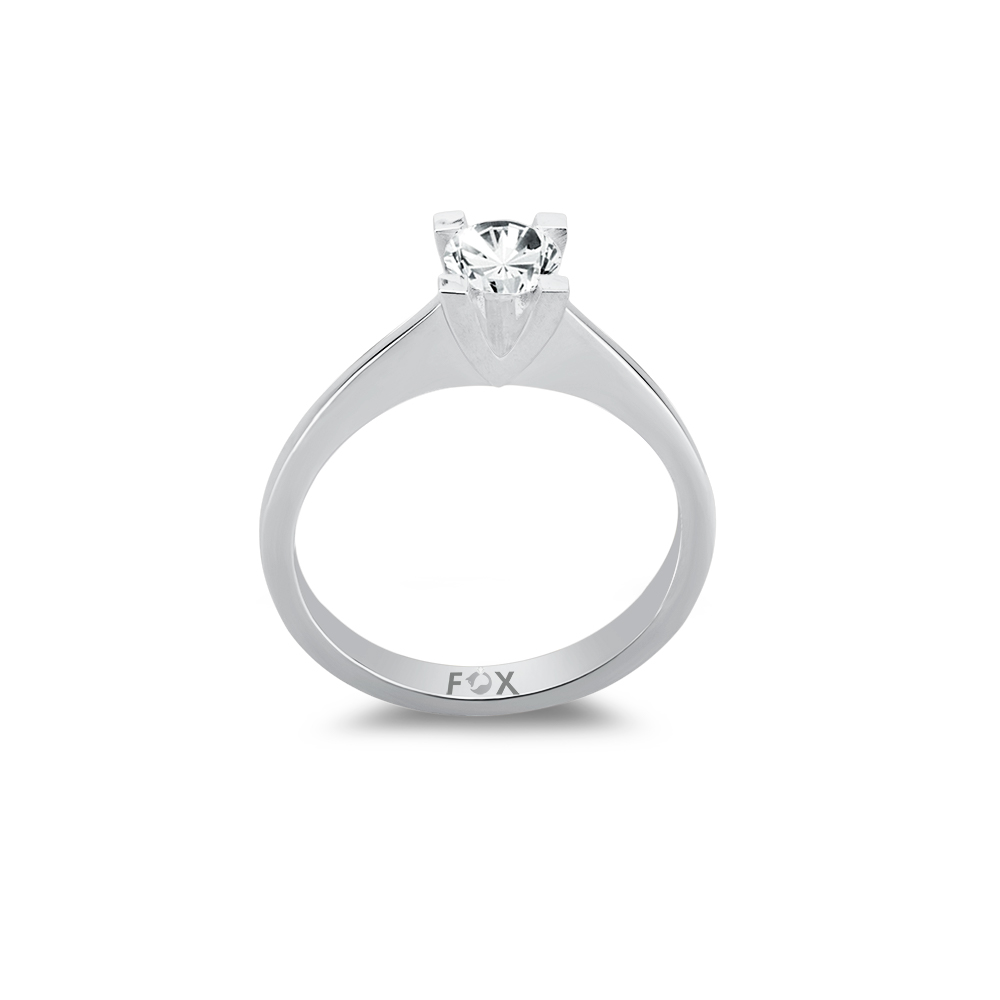 Zlatý zásnubní prsten značky FOX s centrálním diamantem