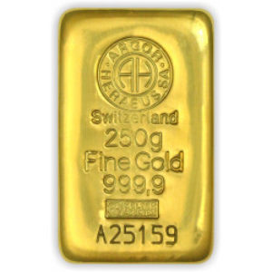 250g | Investiční zlatý slitek | Argor Heraeus | Švýcarsko