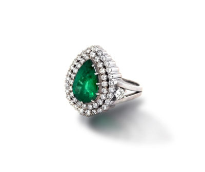 Diamantový prsten s nádherným smaragdem