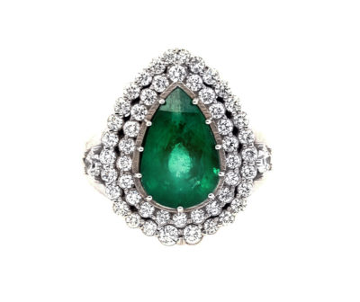 Diamantový prsten s nádherným smaragdem