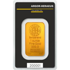 1oz | Investiční zlatý slitek | Argor Heraeus | Švýcarsko