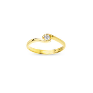 Zásnubní prsten značky FOX® 3 ze žlutého zlata, který je osazený jedním centrálním diamantem briliantového brusu. hlavní