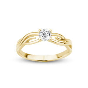 Zásnubní prsten značky FOX® 5 ze žlutého zlata, který je osazený jedním centrálním diamantem. hlavní