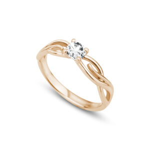 Zásnubní prsten značky FOX® 5 z růžového zlata, který je osazený jedním centrálním diamantem. hlavní