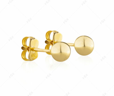 Minimalistické zlaté náušnice Seed ze žlutého zlata pro každodenní nošení, vhodné pro aktivní, sportovně založené ženy.
