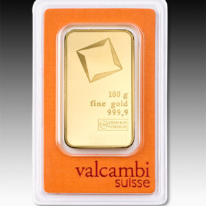 100g | Investiční zlatý slitek | Valcambi | Švýcarsko