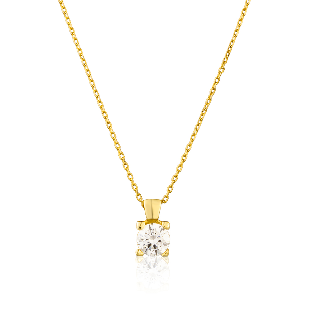 Zlatý náhrdelník diamant 0,5 ct briliantový brus